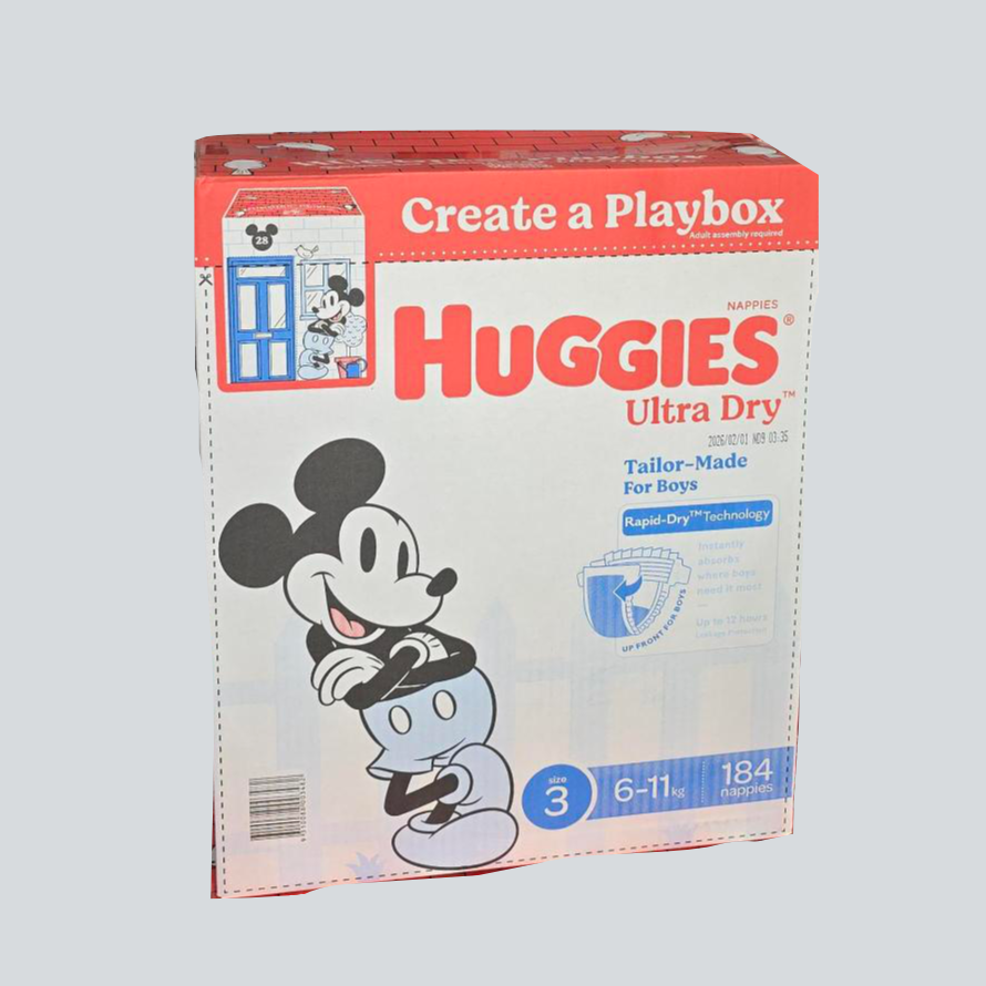 Huggies Nappies Size 3 Boy 184CT