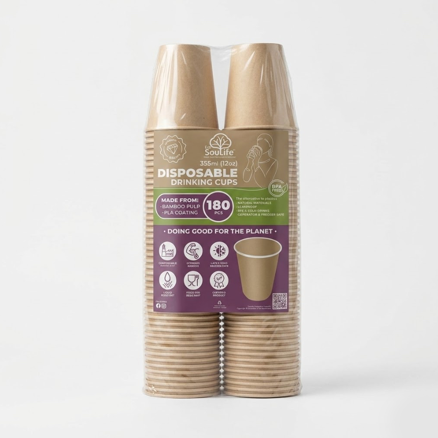 Ecosoulife Bamboo Cups 355ML 180CT
