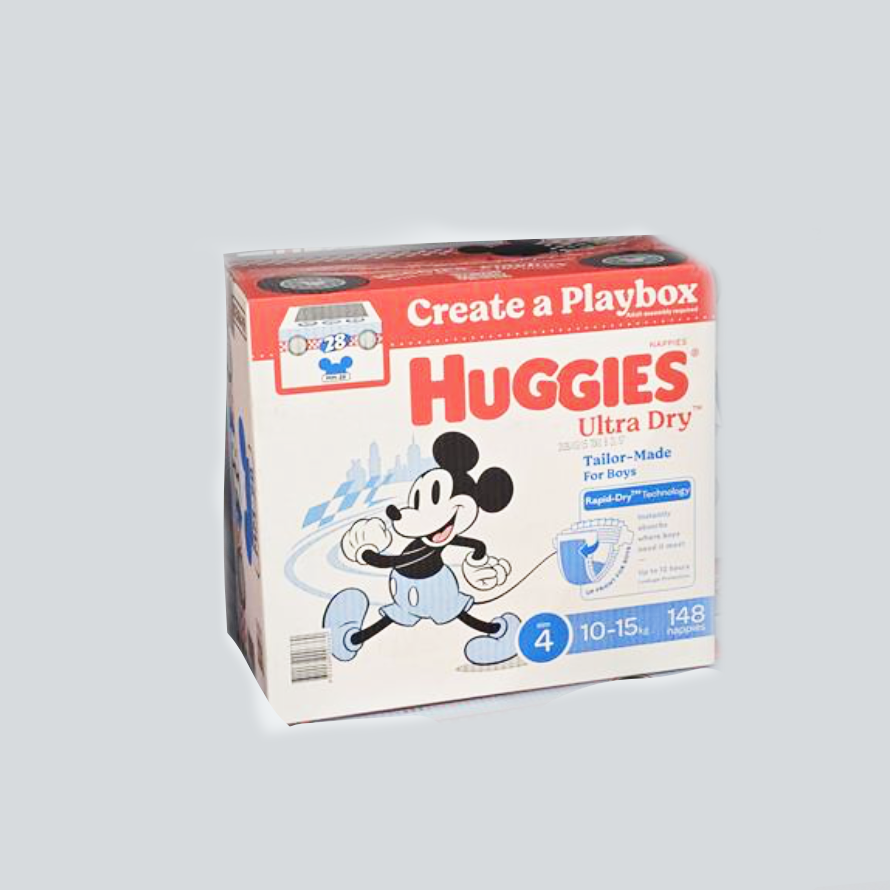 Huggies Nappies Size 4 Boy 148CT